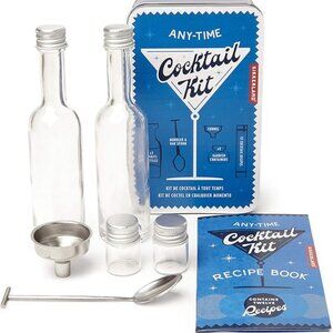 Kikkerland Any-Time Blue Small Cocktail Kit Tin NWT Sealed